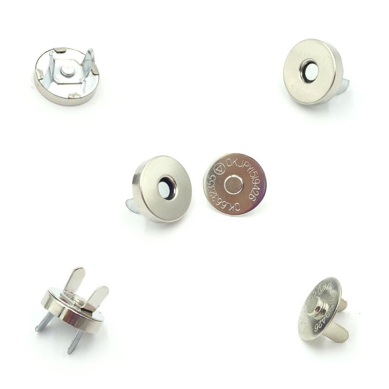 Vafon 50 Sets Silver Tone Magnetic Purse Snap Clasps Button/Great for Closure Purse Handbag Clothes Sewing Craft No Tools Required 14mm - Image 2